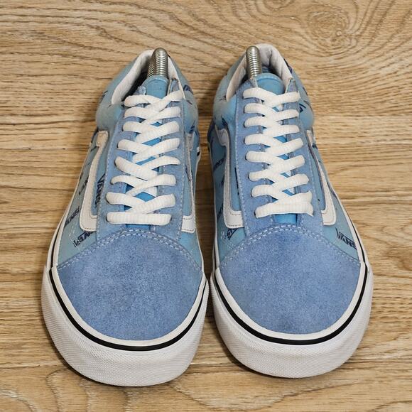 Vans All Over Print Blue Combo Size Womens 9.5 Mens 8 Canvas Suede Sneakers - Picture 2 of 8